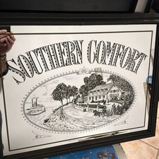 Vintage Southern Comfort Bar Mirror Advertisement
