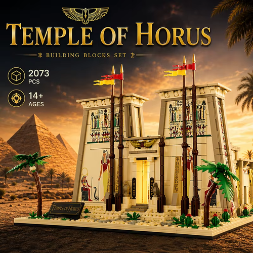 New W/Box Egyptian Temple of Horus 2073Pcs Egypt Temple Building Blocks ...