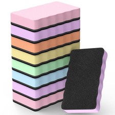 Magnetic Dry Erase Erasers 8 Pack, Chalkboard Wipers, Pastel Color Set