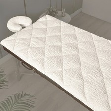 NEW LUXURY PLUSH MASSAGE TABLE PAD DOUBLE SIDED FLEECE BED TOPPER WHITE 76X34