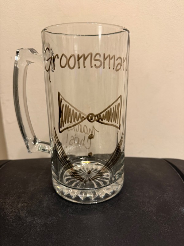 Groomsman Beer Mug Large 26 oz Glass  Wedding