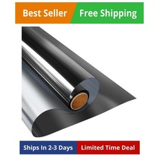 Window Film One Way Daytime Privacy Static Cling Heat Control Glass Window Ti...