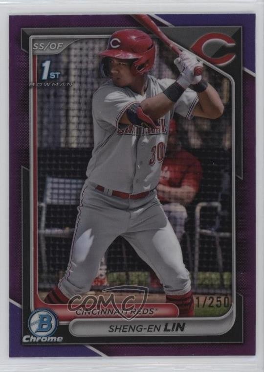 2024 Bowman Chrome Prospects Purple Refractor 171/250 Sheng-En Lin #BCP-155 0us8