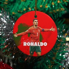 Ronaldo Inspired Ceramic Xmas Ornament - Portugal National Team Tribute Keepsake