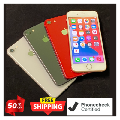 Apple iPhone 8 64GB/128GB Unlocked - Red, Gold, Space Gray - Mint
