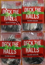 4 packs Tinsel Icicles Unopened Christmas Tree Holiday Deck The Halls 2000 CT EA