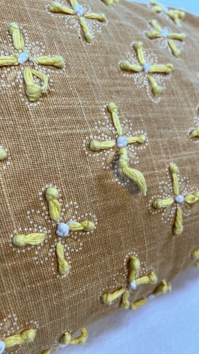 Decorative Accent Pillow Feather and Down Filled 16X27 Cottagecore Boho Style - Picture 4 of 10