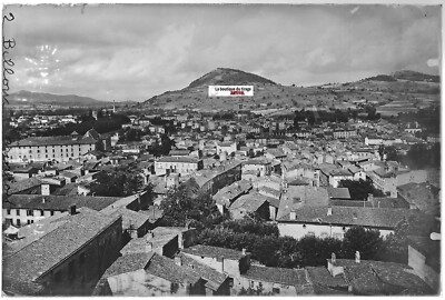 Billom, Auvergne, Glasplatte altes Foto, positiv schwarz-weiß 10x15 cm