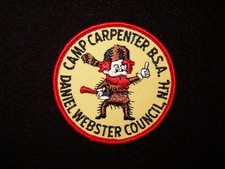 BOY SCOUT   CAMP CARPENTER  LT YLW 60'S PP  DANIEL WEBSTER CNCL   NH
