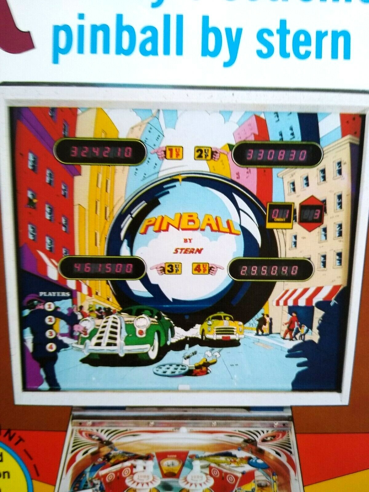 1977 Original Solid State Pinball Flipper Game Artwork Flyer Retro