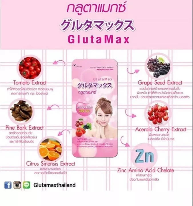 best effective glutathione Glutamax L-glutathione White Skin Without Acne Small Pores Naturally 30  Capsules main image 0