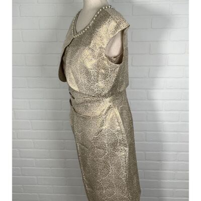 milla gold dress MILA MOCK NECK CRUSH VELVET DRESS-GOLD L / GOLD main image 0