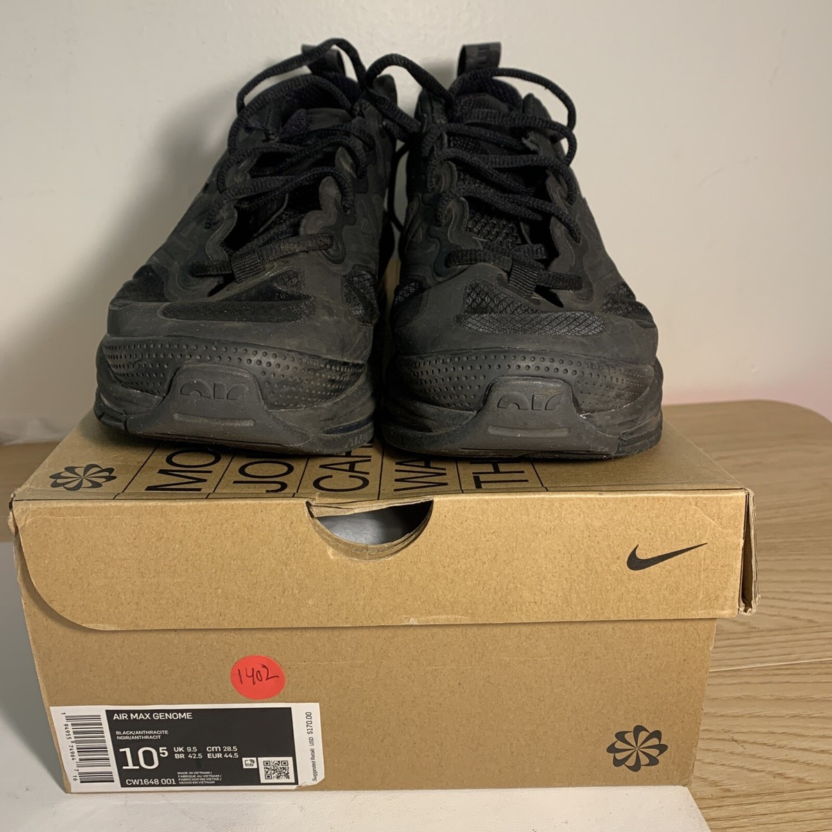 1402. Nike Air Max Genome-Black/Anthracite-US 10.5 Mens | eBay display picture 2