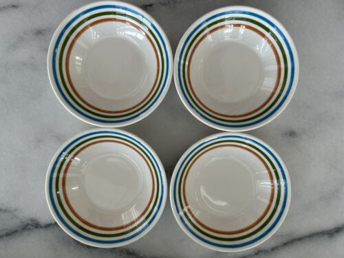 Vintage Syrakus Restaurant Porzellan Spektrum MULTI Streifen Retro Beere Schüssel Lot 4