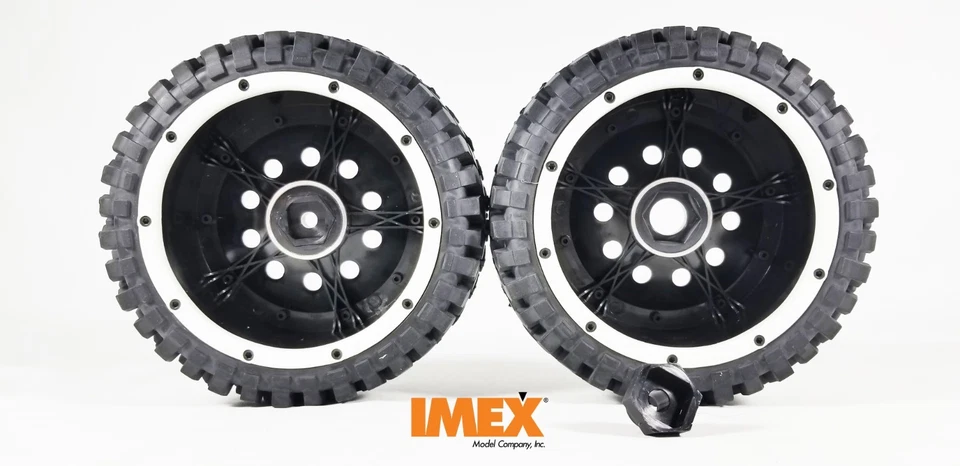IMEX K-Rock Tires w/ Pluto Beadlock Rims (Black/White) 1 Pair of Front Tires - Image 3 of 4