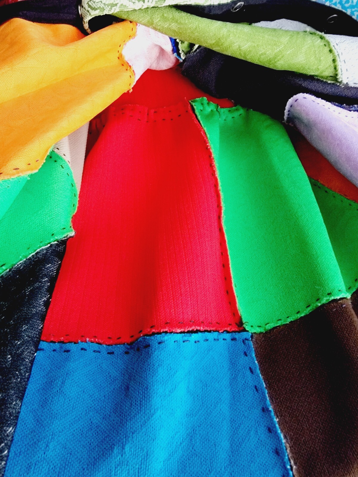 Multicolor Handmade Patchwork Robe Medium Size Po… - image 3