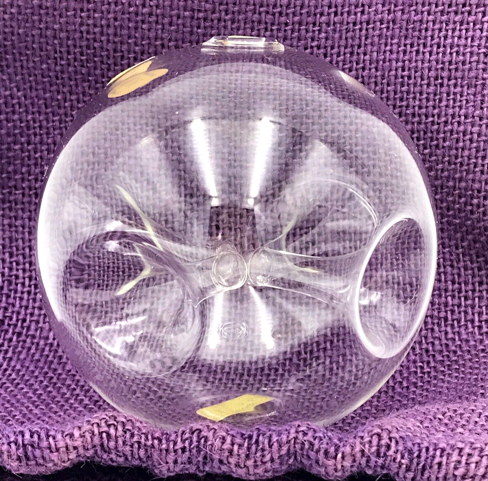 Vtg Brevete French Bud Vase Ornament Bonniers France 3.5" Pinch Glass Multi