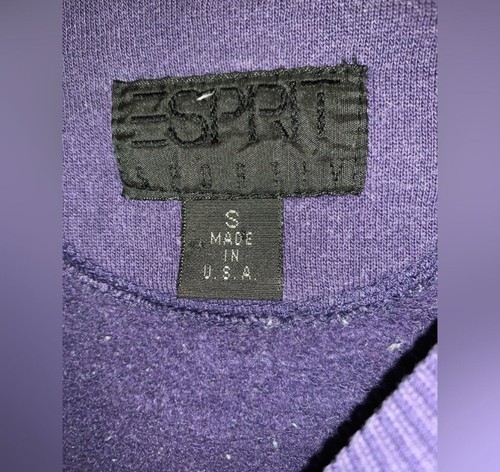 VINTAGE 80S ESPRIT SPORTIV NAVY BLUE SWEATSHIRT SMALL JEANS SUMMER UNIVERSITY - Picture 6 of 7
