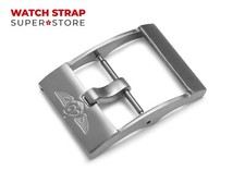 22mm For BREITLING Watch SILVER Buckle Clasp Leather Rubber Strap Band