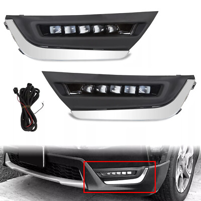 LED Daytime Running Light Fog Lamps Pair LH+RH For 2017 2018 2019 Honda CRV CR-V