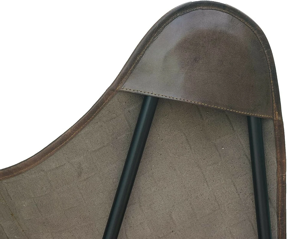 Silla Mariposa Brazo Relajado Plegable Oficina Hogar Salón Cuero Búfalo Hecha a Mano Foto 4 de 4