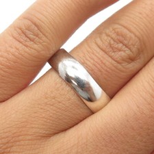 925 Sterling Silver Vintage Classic Wedding Band Ring Size 10.75