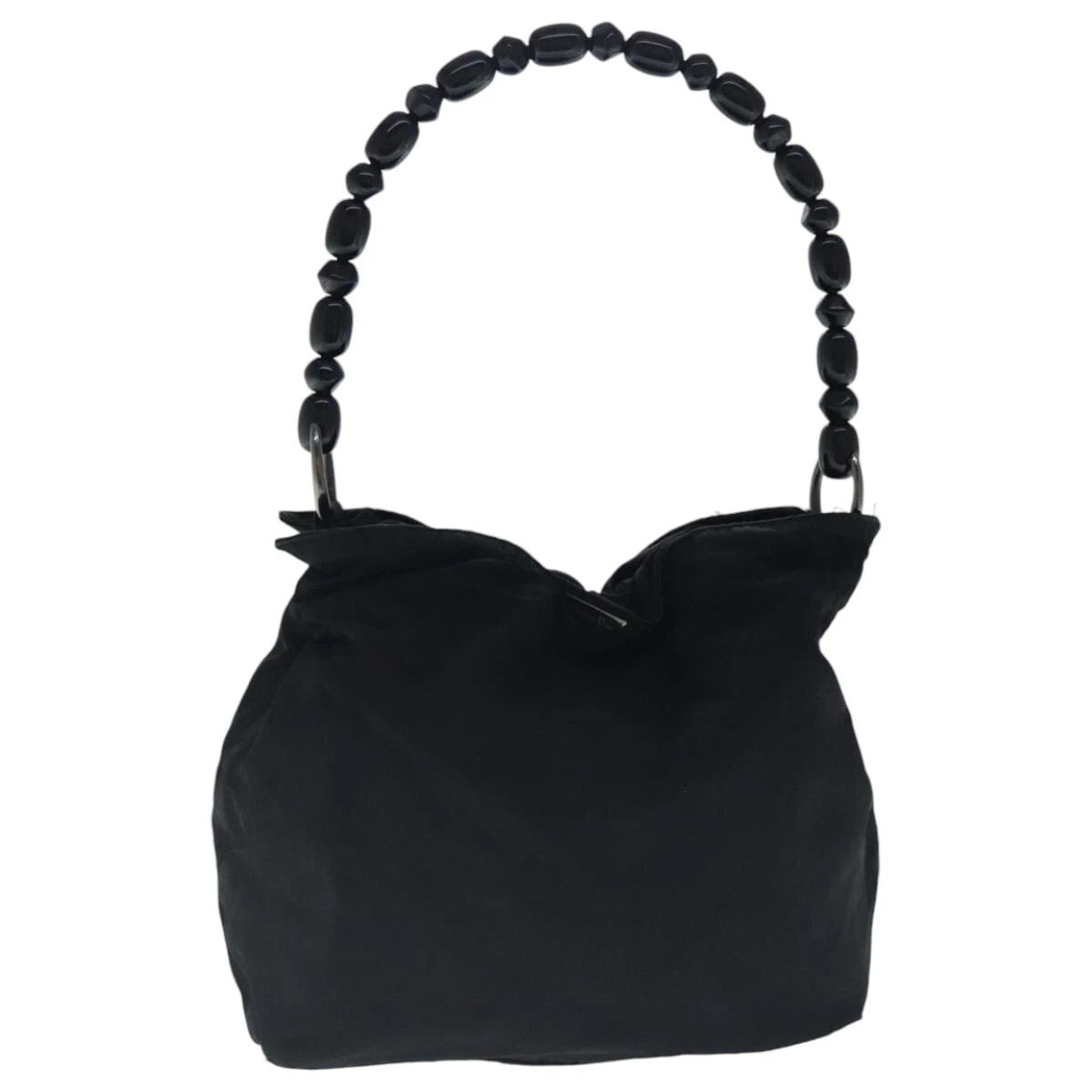 Sac bandoulière Christian Dior Maris perle nylon noir argent authentique bs18990