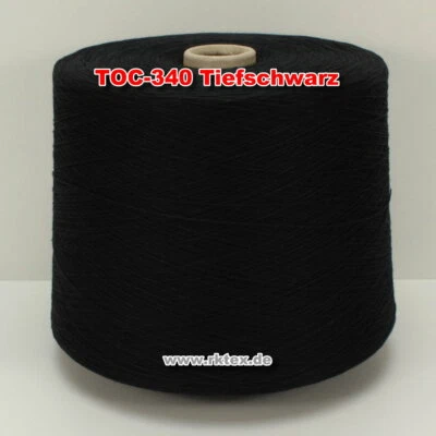 340 Tiefschwarz TVU Ocean Nm 30/2 Baumwolle Acryl Strickgarn Häkelgarn Garn Kone