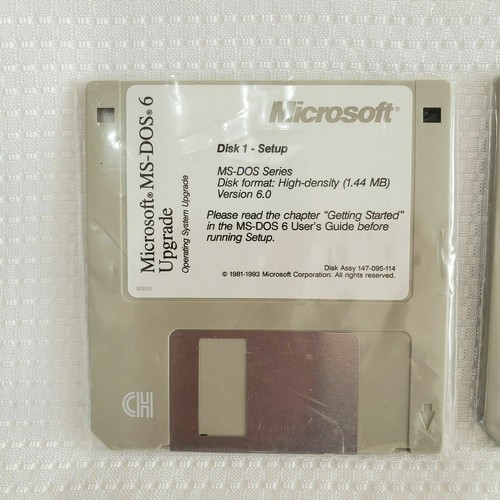 Microsoft MS-DOS 6.0 Upgrade Operating System 3.5" Disks 3 Disc Set Not Tested - Picture 3 of 5