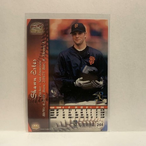 #244 Shawn Estes San Francisco Giants 1998 Pacific Paramount Baseball Card IZ - Picture 2 of 2