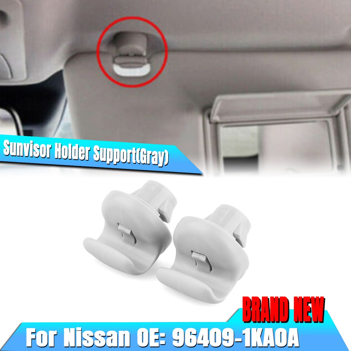 Gray Sunvisor Retainer Clip Holder Support Parts For Nissan T32