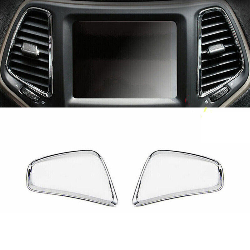 2014-2018 Jeep Cherokee Silver AC Vent Dash Trim Cover