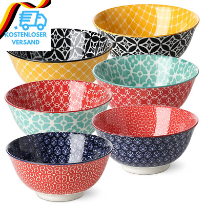 DOWAN Müslischalen 6Er Set, 680 Ml Müsli Schüssel, Φ 15,2 Cm Müslischüsseln Bunt