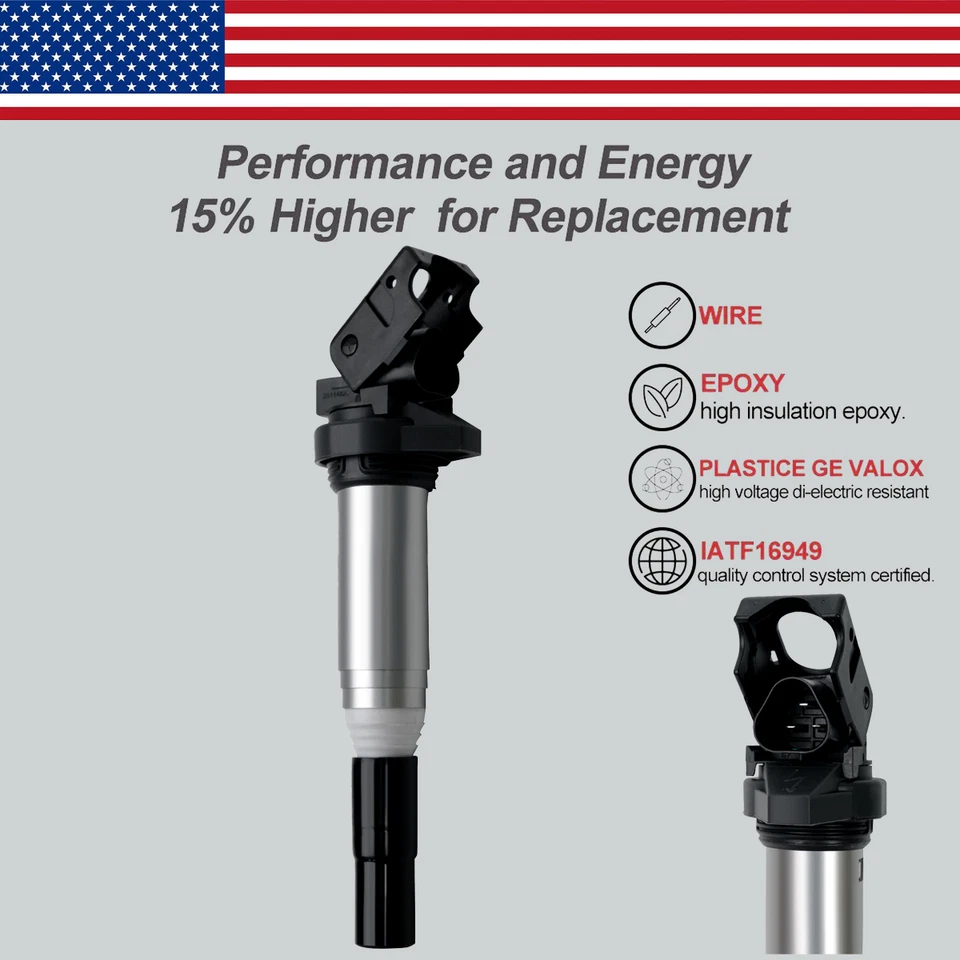 Marca 4X Bobina de encendido OEM y 4 bujías de iridio para BMW 120i 328i 428i 528i X3 Foto 3 de 4