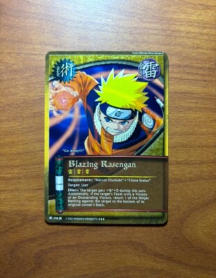NARUTO CCG Super Rare 2002 BLAZING RASENGAN naruto #296 1st Edition
