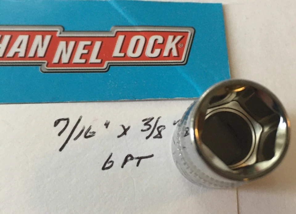 CHANNELLOCK  7/16" x 3/8" DR  STANDARD  SOCKET  6 Point Free  USA  Shipping - Image 2 of 4