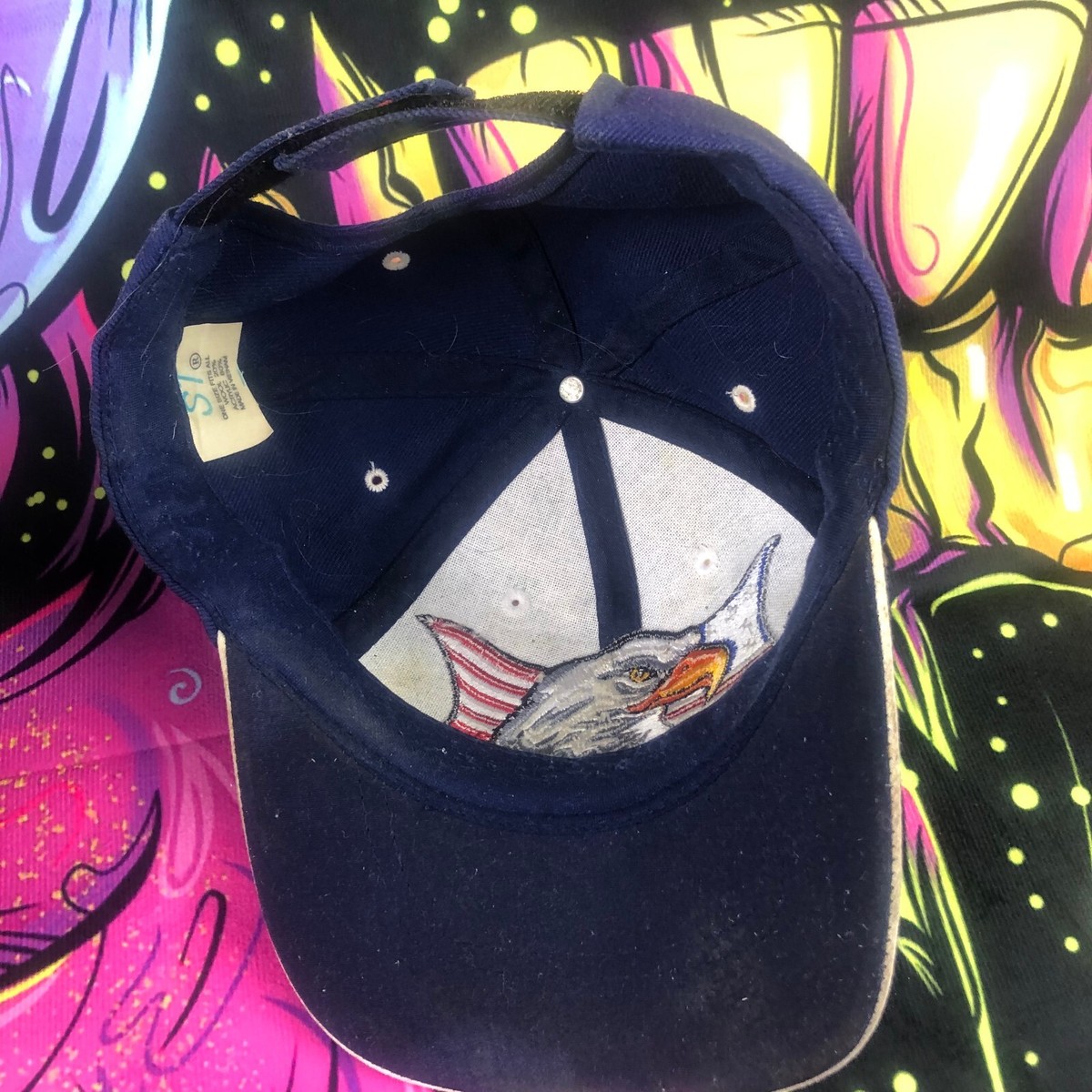 American Eagle Patriotic American Bald Eagle Hat With Embroidered USA Flag From... American Eagle Hat