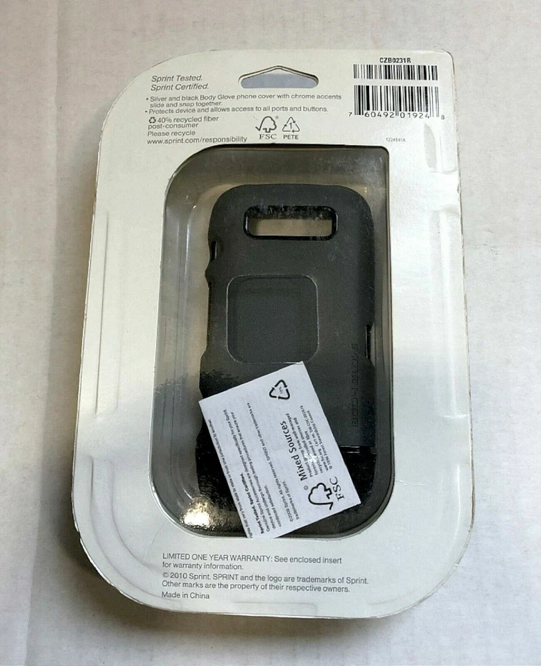 NEW Sprint Body Glove Hardshell Slider Case for BlackBerry Torch 9850 Gray Black - Image 2 of 2