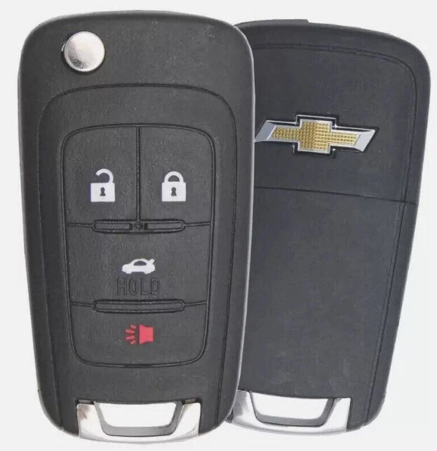 Interruptor de cilindro de bloqueo de encendido para GM con 2 llaves abatibles con logotipo remoto 5912543 4 botones Foto 3 de 4