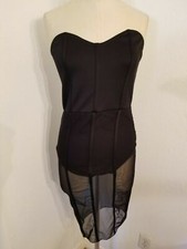 Pretty Little Thing Women’s Black Mesh Insert Dress Sz 12