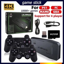 Built in 64GB 20000 Retro Games 2 Wireless Gamepad HDMI 4K TV Game Stick Console