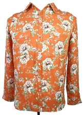 Pleione Blouse Shirt Top Button Up Long Sleeves Women Size XS