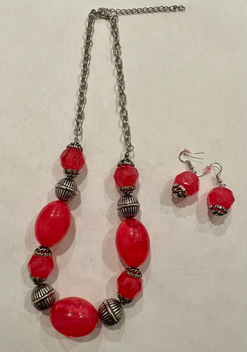 Paparazzi Vivid Styled HOT PINK Bubble Beaded Necklace Earring