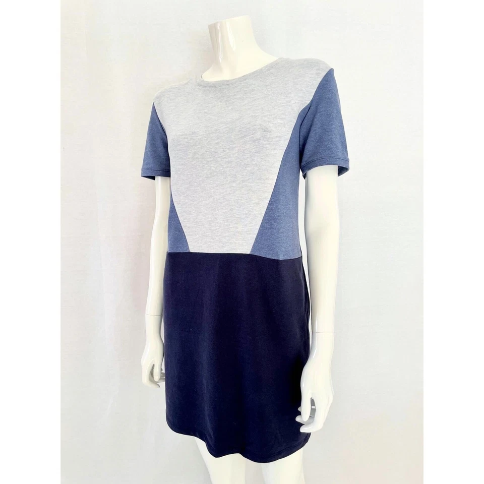 Robe t-shirt Color Block, tunique décontractée, robe à manches courtes géomét... - Photo 2/4