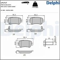 Delphi BremsbeläGe Ohne ZubehöR Hinten Rechts Links FüR Meriva Mk II (B) Opel