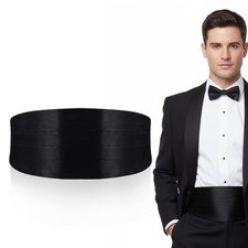 Men's Cumberbund with Elastic Band for Tuxedo Formal Events Proms Wedding
