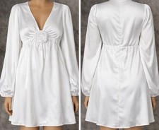 Show Me Your Mumu Rosetta Mini Dress Womens 1X White Luxe Satin Lined Floral