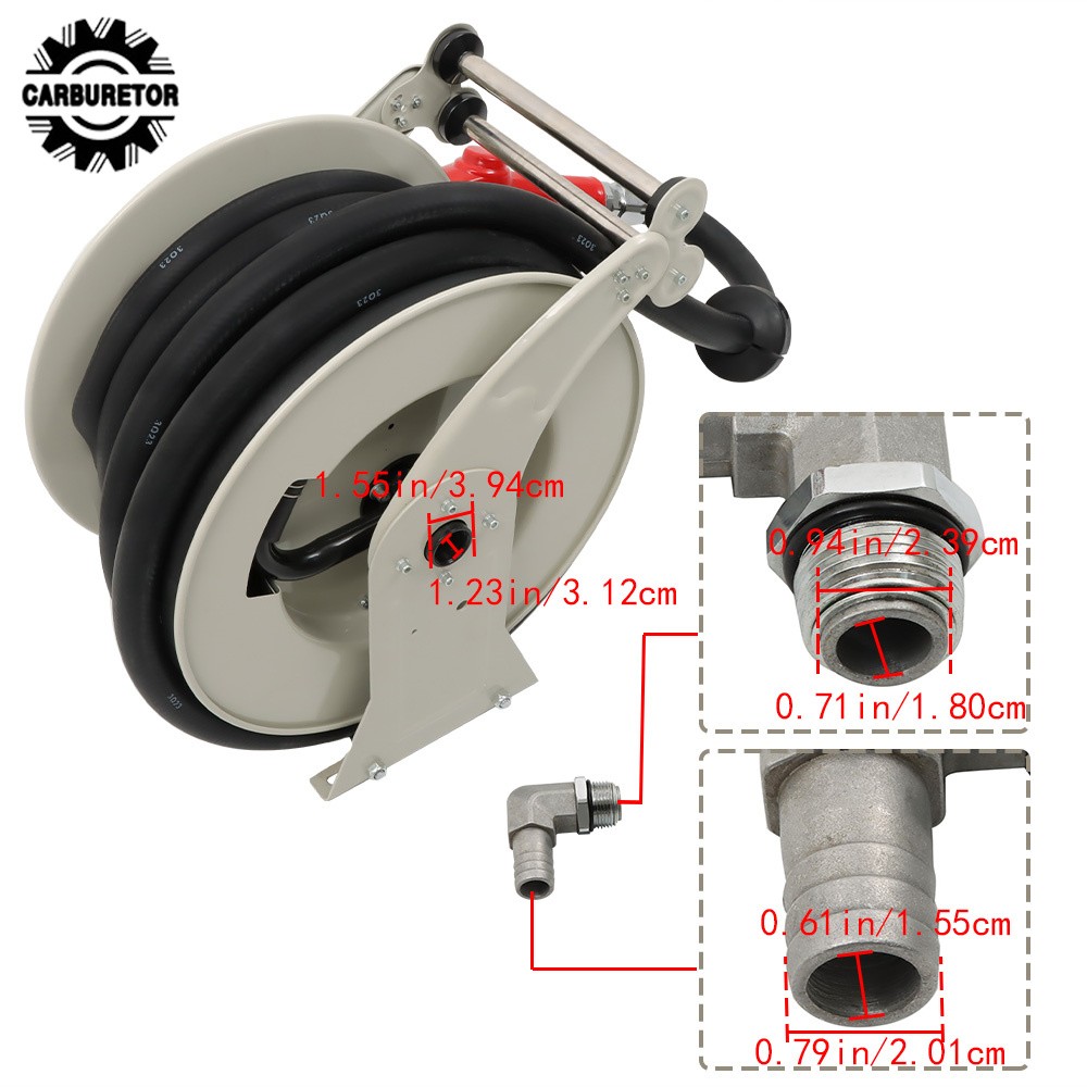 1" × 50' High Quality Retractable Diesel Fuel Hose Reel With Auto Fueling Nozzle thumbnail 2