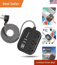 Lightweight Power Strip with Anti-Skid Design & USB Ports - Travel Essential