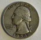 1954 D Washington Quarter 25c 90% Silver